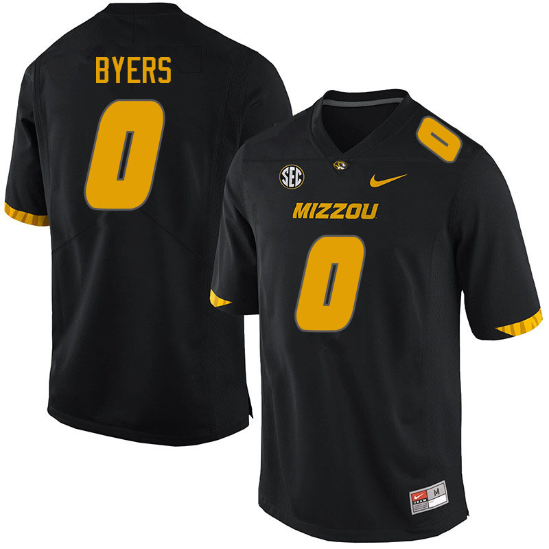 Men #0 Akial Byers Missouri Tigers College Football Jerseys Sale-Black - Click Image to Close